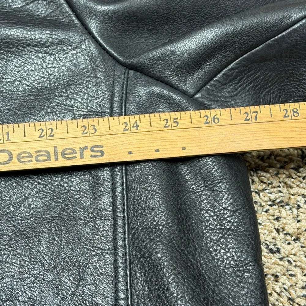 Calvin Klein‎ Black Leather Jacket Men's XXL Soft Quilt Lined Classic